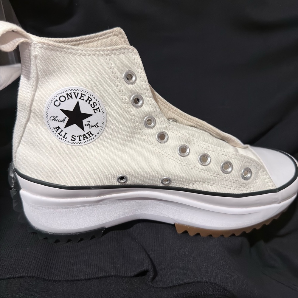 Converse High-Top Platform Sneakers in off White and Black
